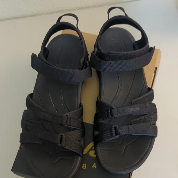 Teva Classic Black Strappy Sandals - Picture 2 of 2
